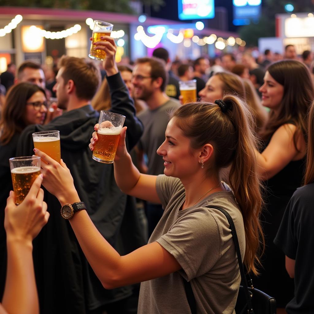 Attendees enjoying a Cincinnati beer festival