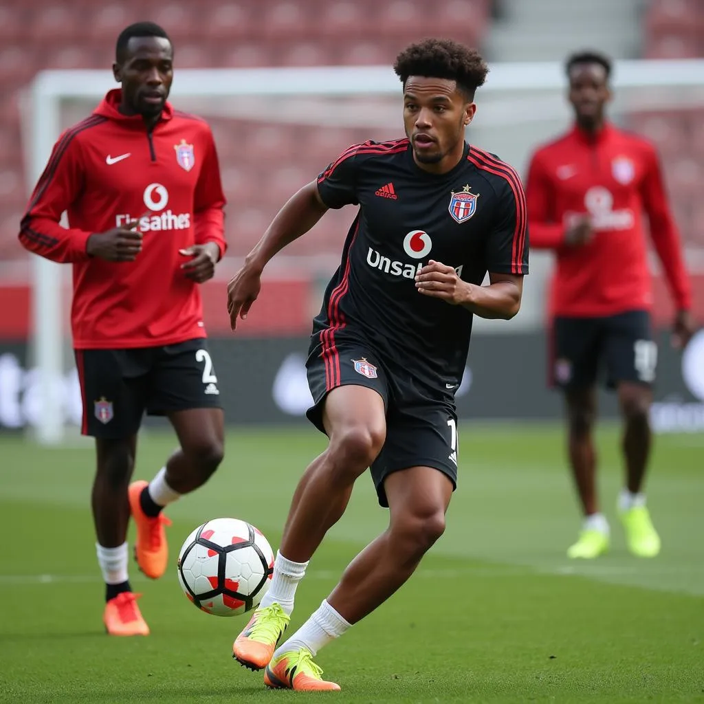 C.J. Abrams training with Besiktas teammates