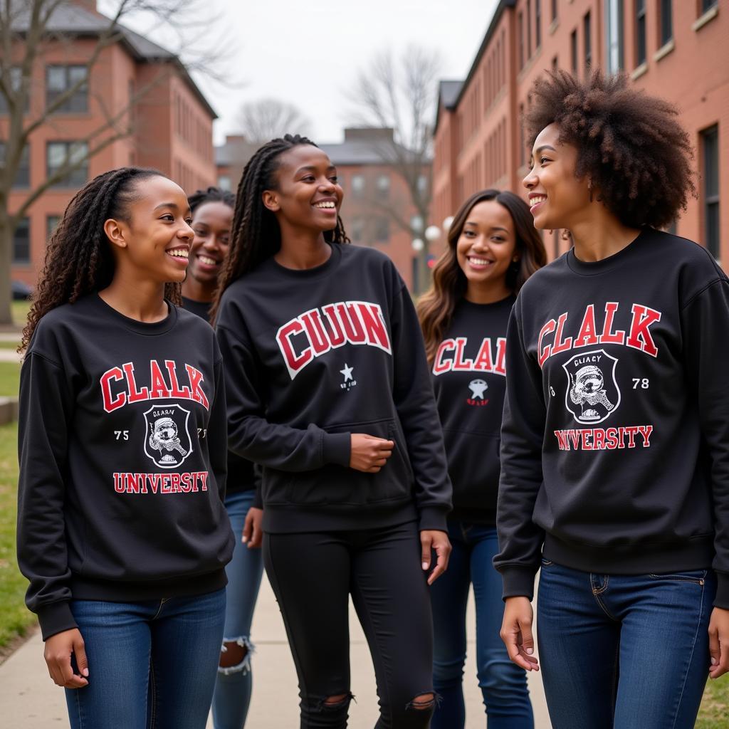 Students Sporting CAU Sweatshirts