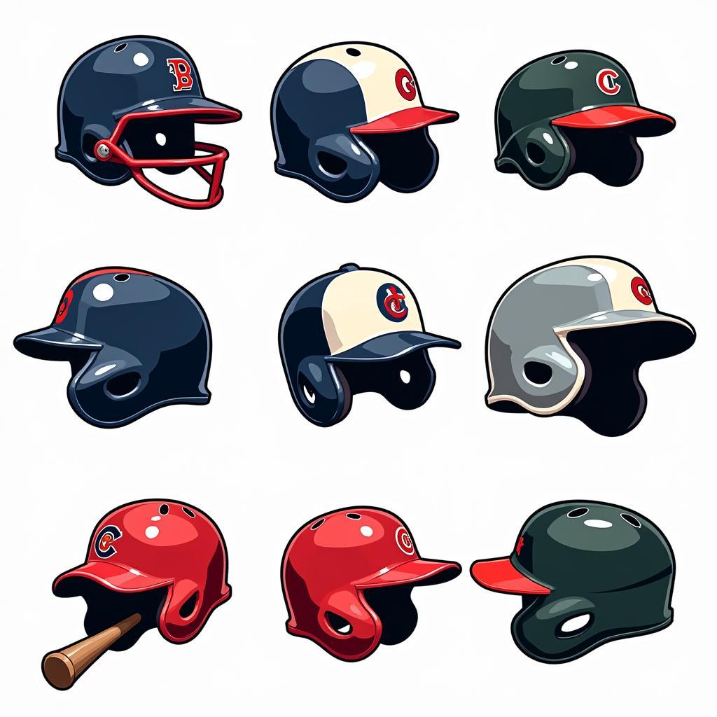 Classic Baseball Helmet Logos