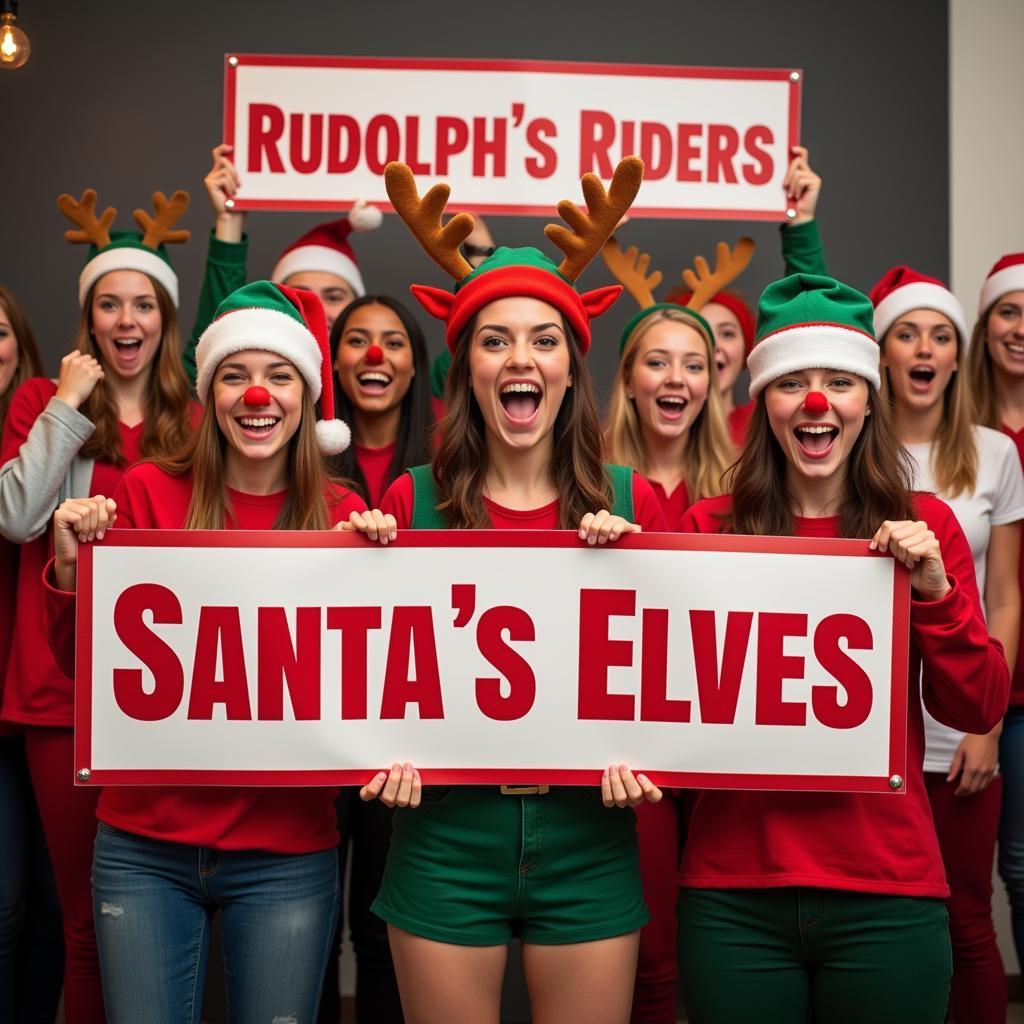 Classic Christmas team names like Santa's Elves and Rudolph's Riders