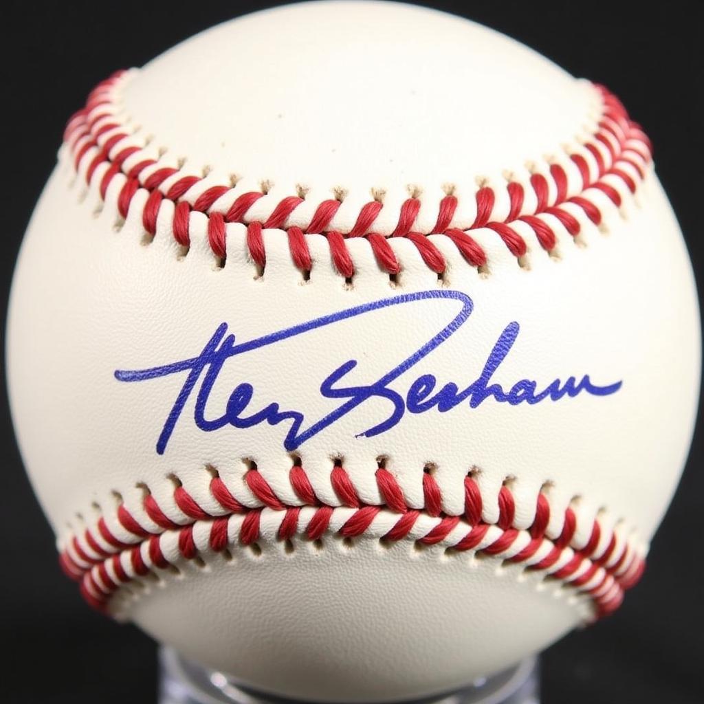 Clayton Kershaw Signed Baseball Close Up