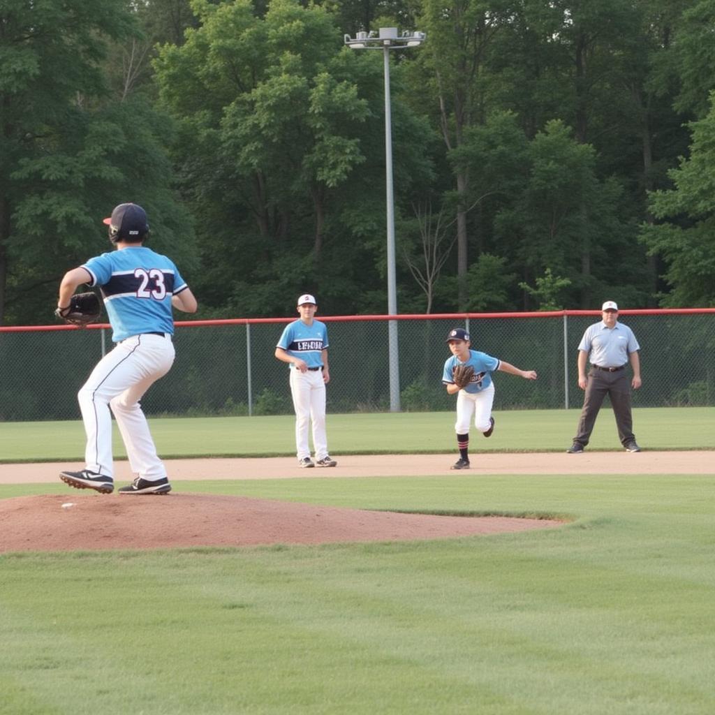 Clayton Little League Baseball Game Action