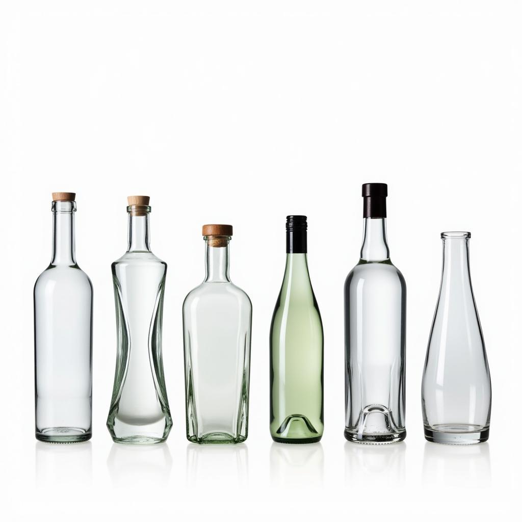 Variety of Clear Liquor Bottles