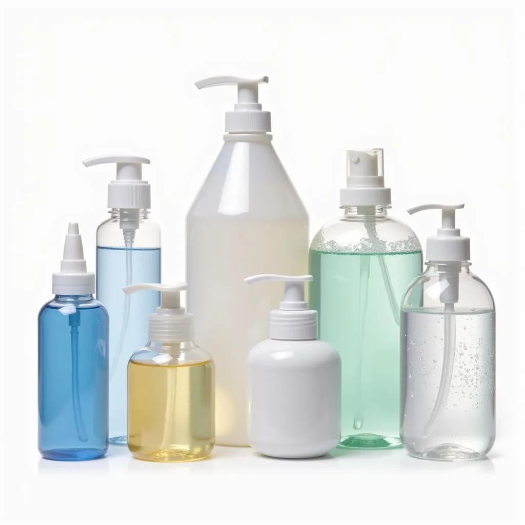 Clear plastic liquid household products