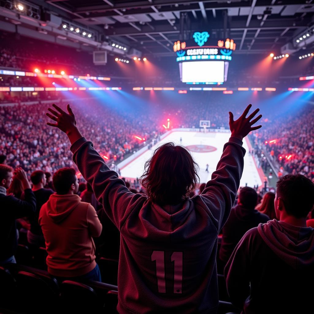 Cleveland Guardians fans celebrating a victory