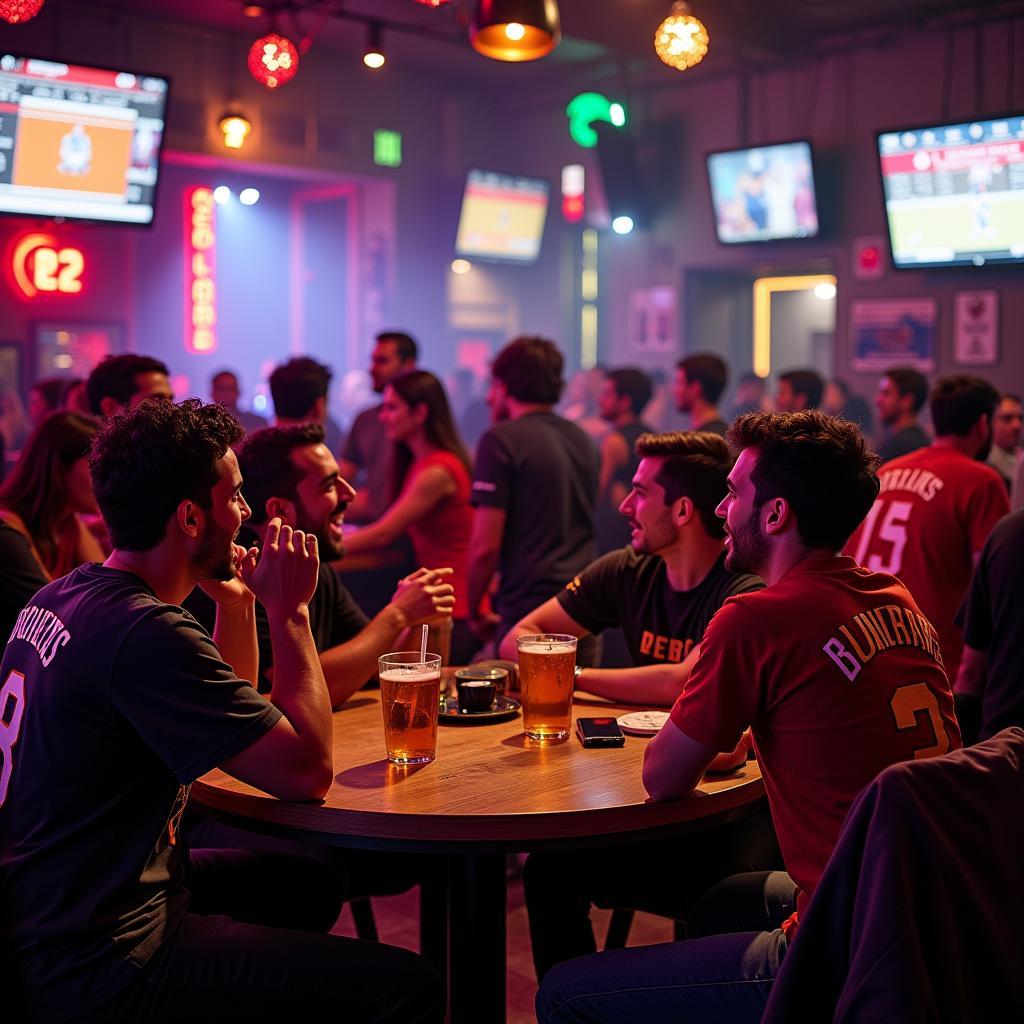 Cleveland Guardians fans uniting at a local bar to watch an away game