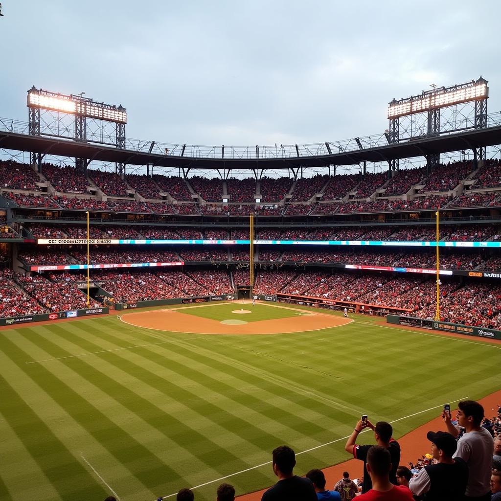 Cleveland Guardians playing a home game