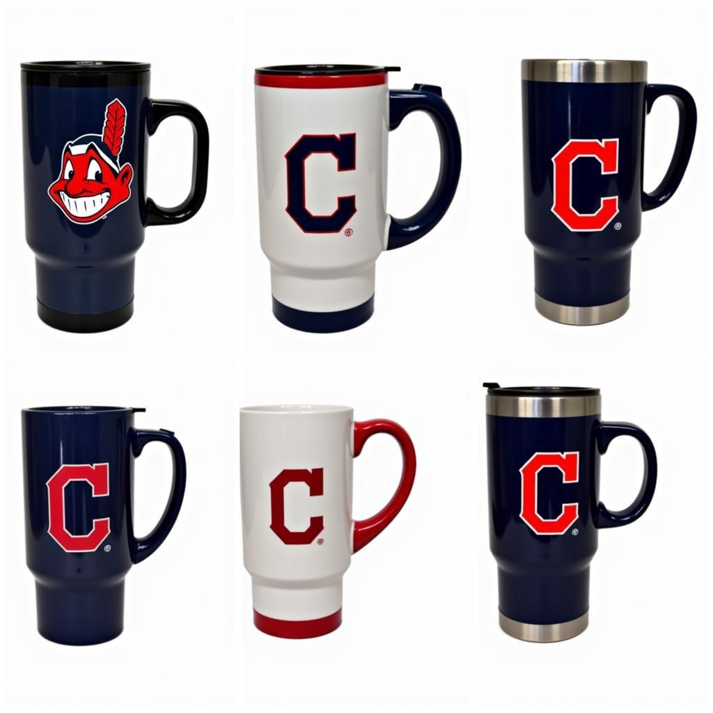 A selection of Cleveland Indians coffee mugs