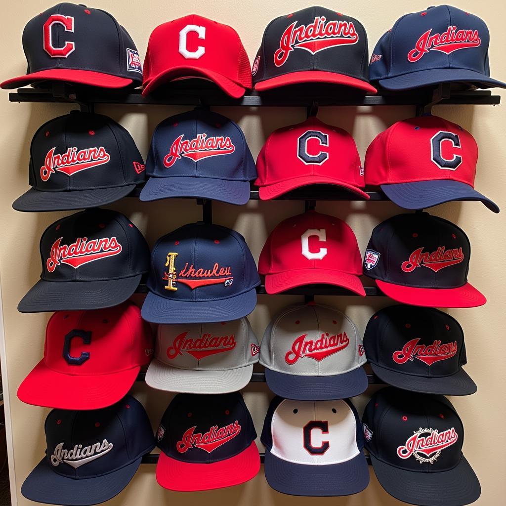 A Cleveland Indians Hat Collection