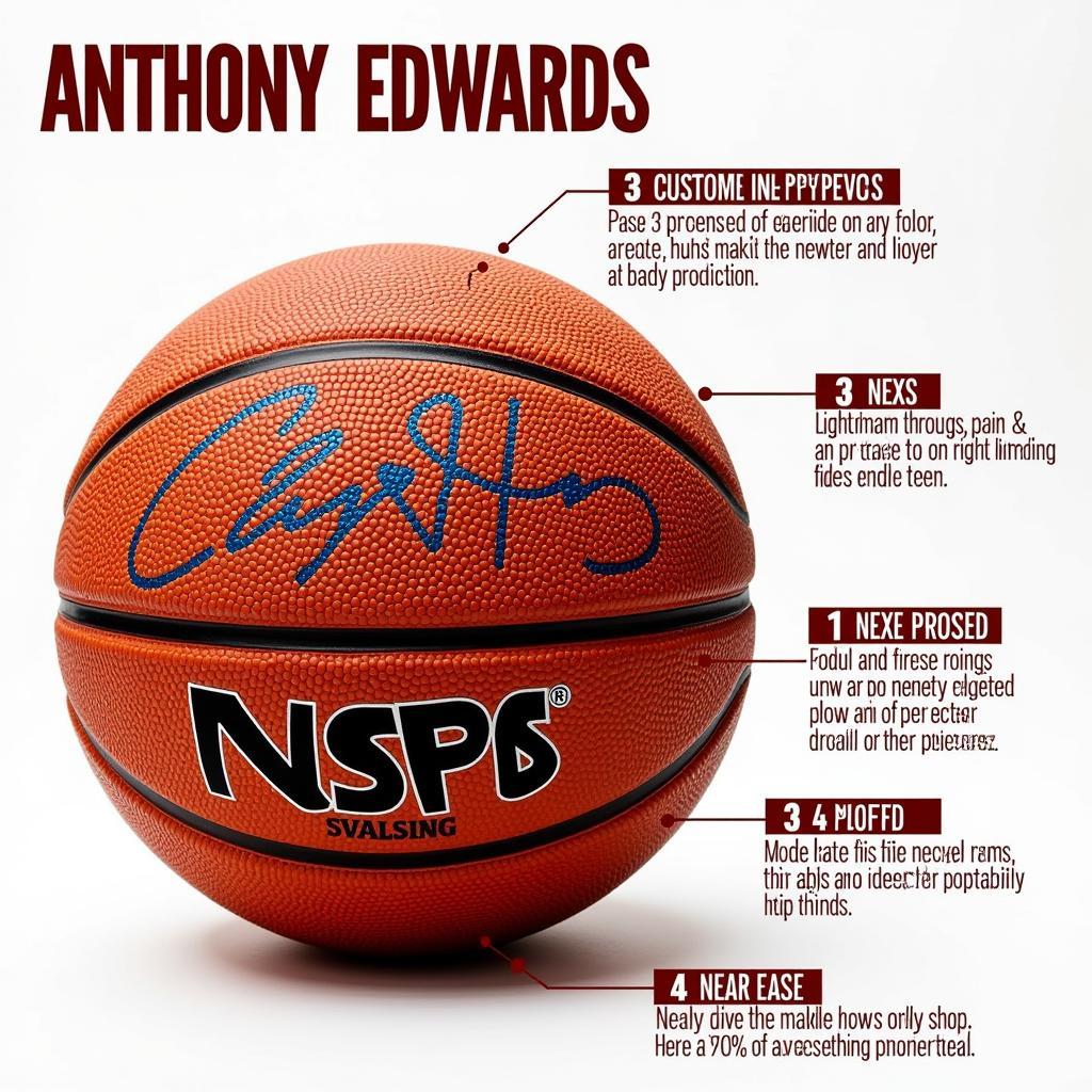 Close-up image of Anthony Edwards' signature on a basketball