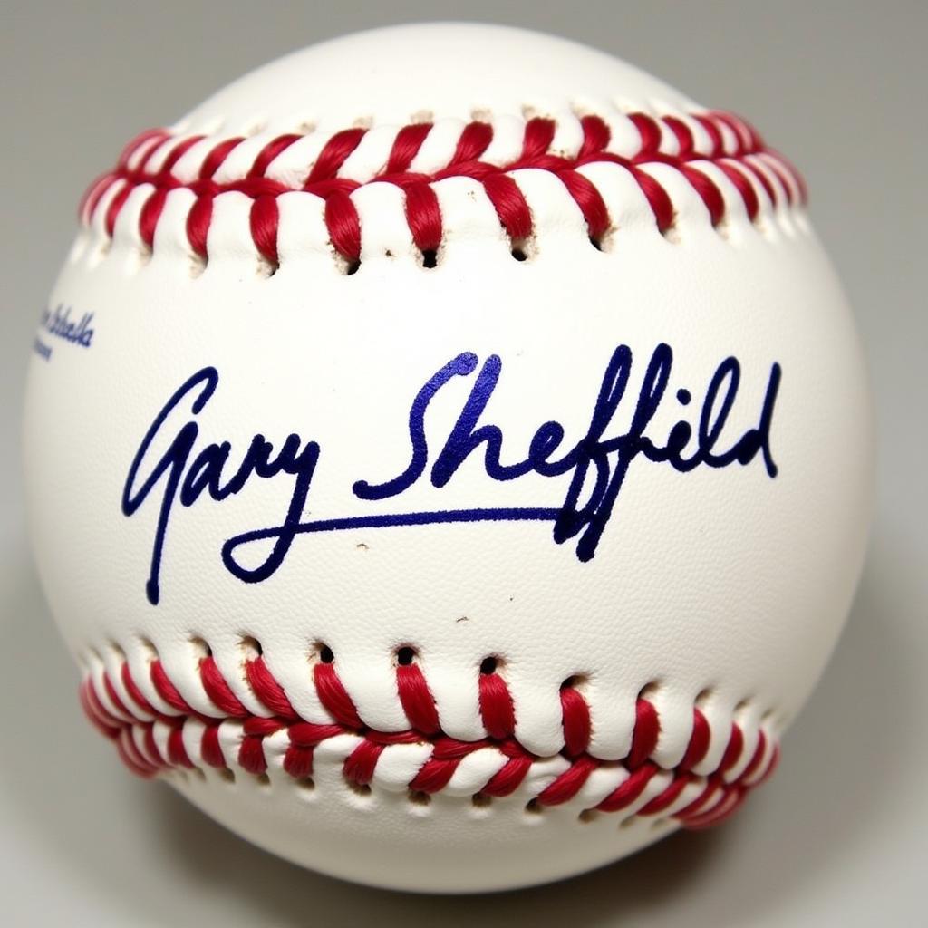 Close-Up of a Gary Sheffield Autographed Baseball