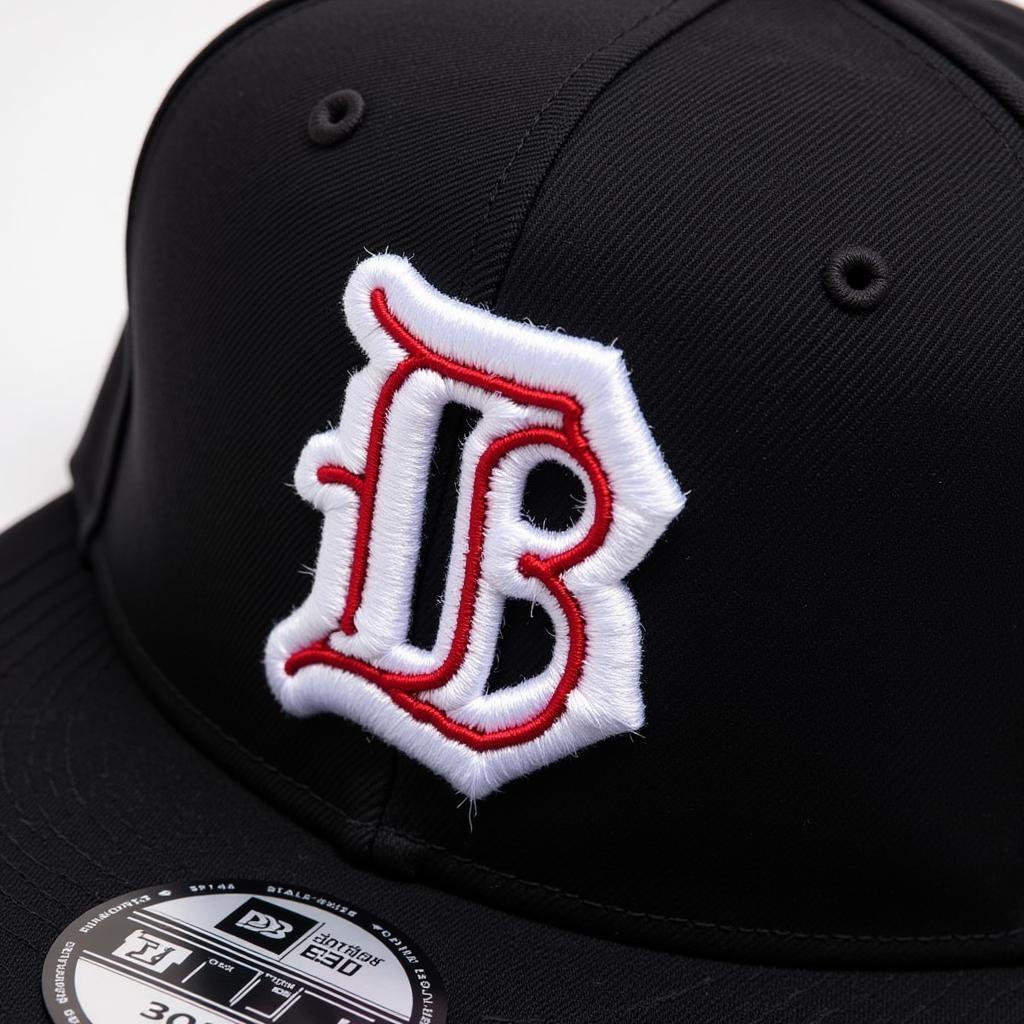 A detailed close-up shot of the Arizona Diamondbacks logo embroidered on a fitted hat