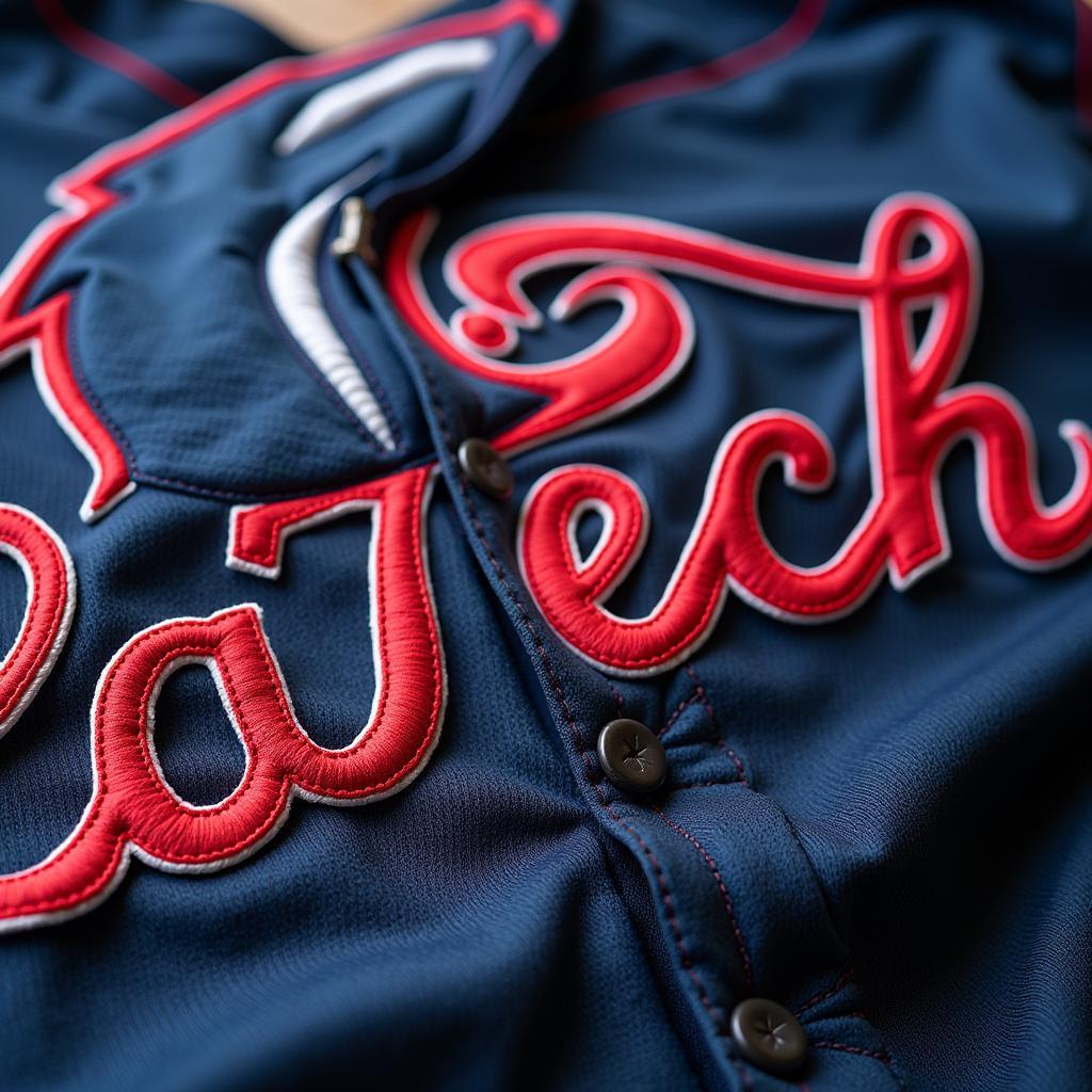 Close-Up of La Tech Baseball Jersey Details