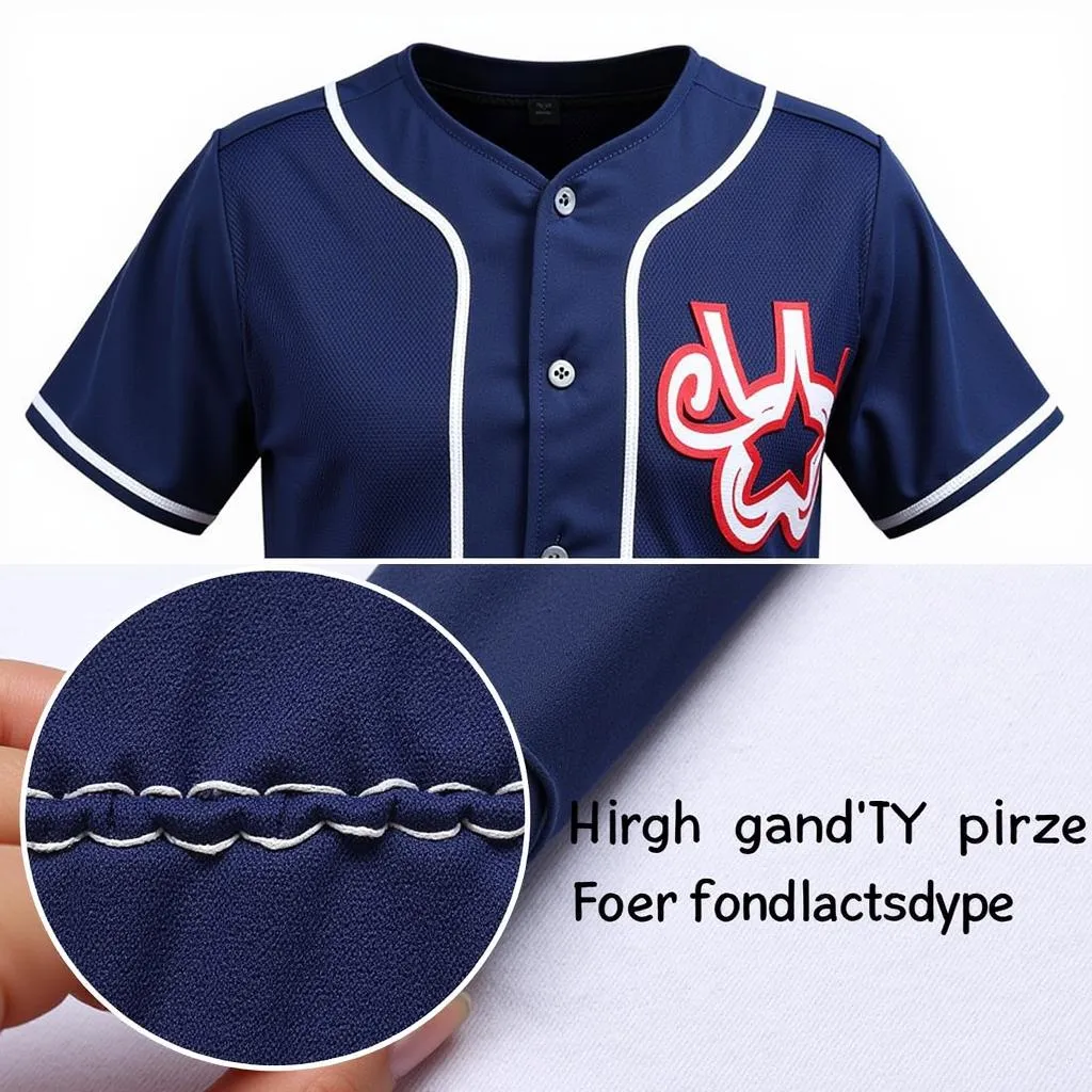 Close-Up View of Durable Fabric and Stitching on a Youth Baseball Jersey