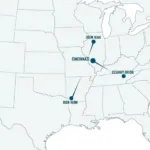 Map showing NBA teams closest to Cincinnati