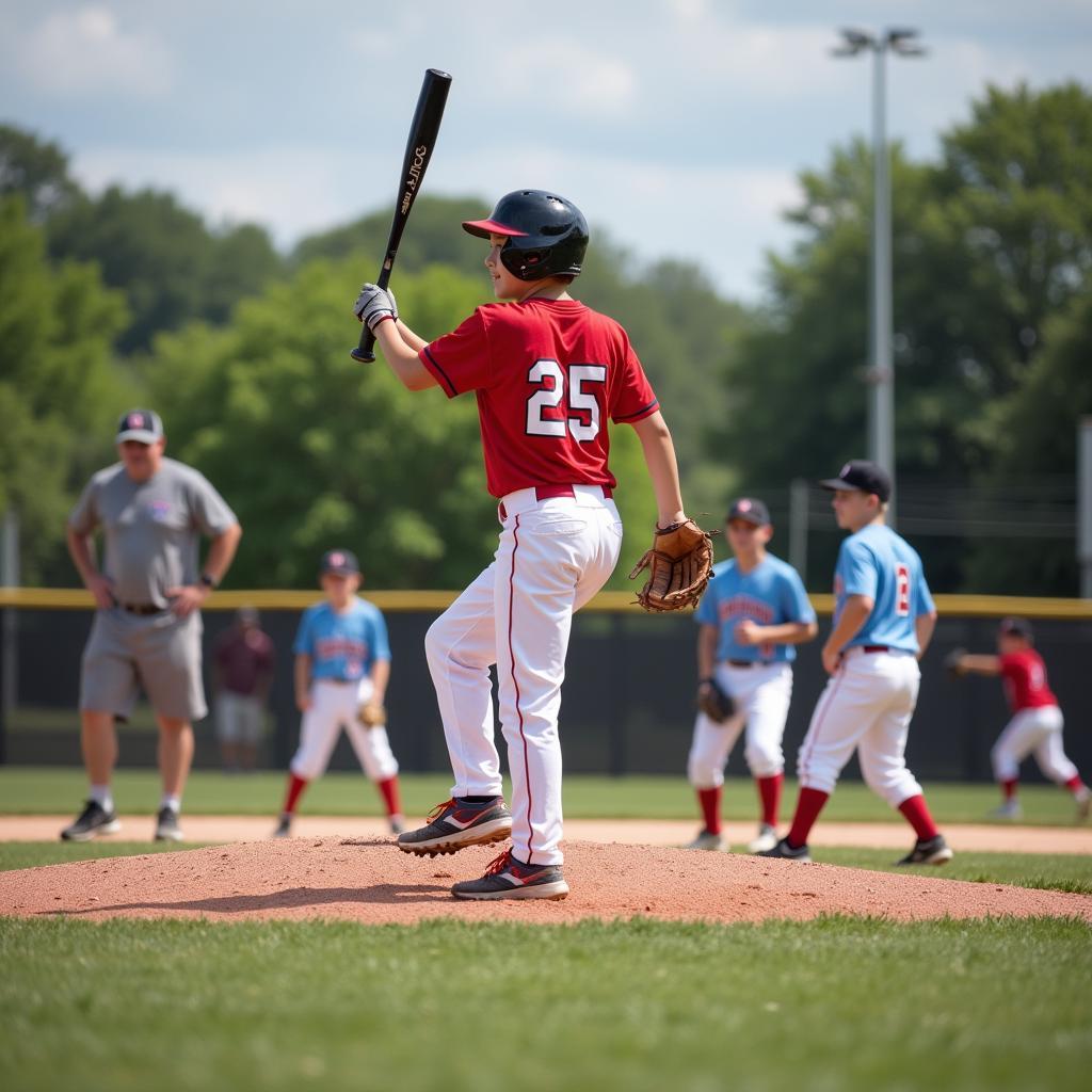 Youth baseball players trying out for a team