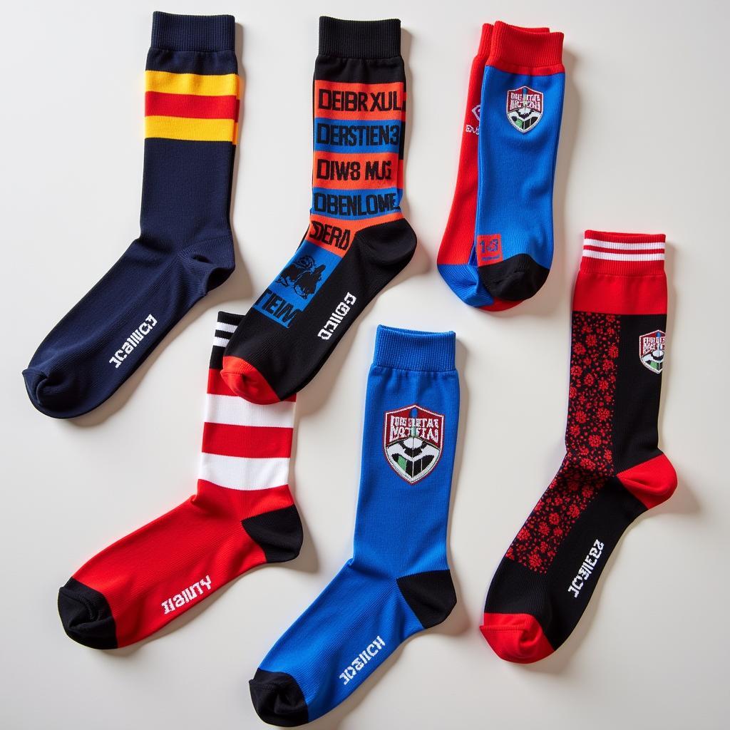 A variety of Besiktas socks laid out