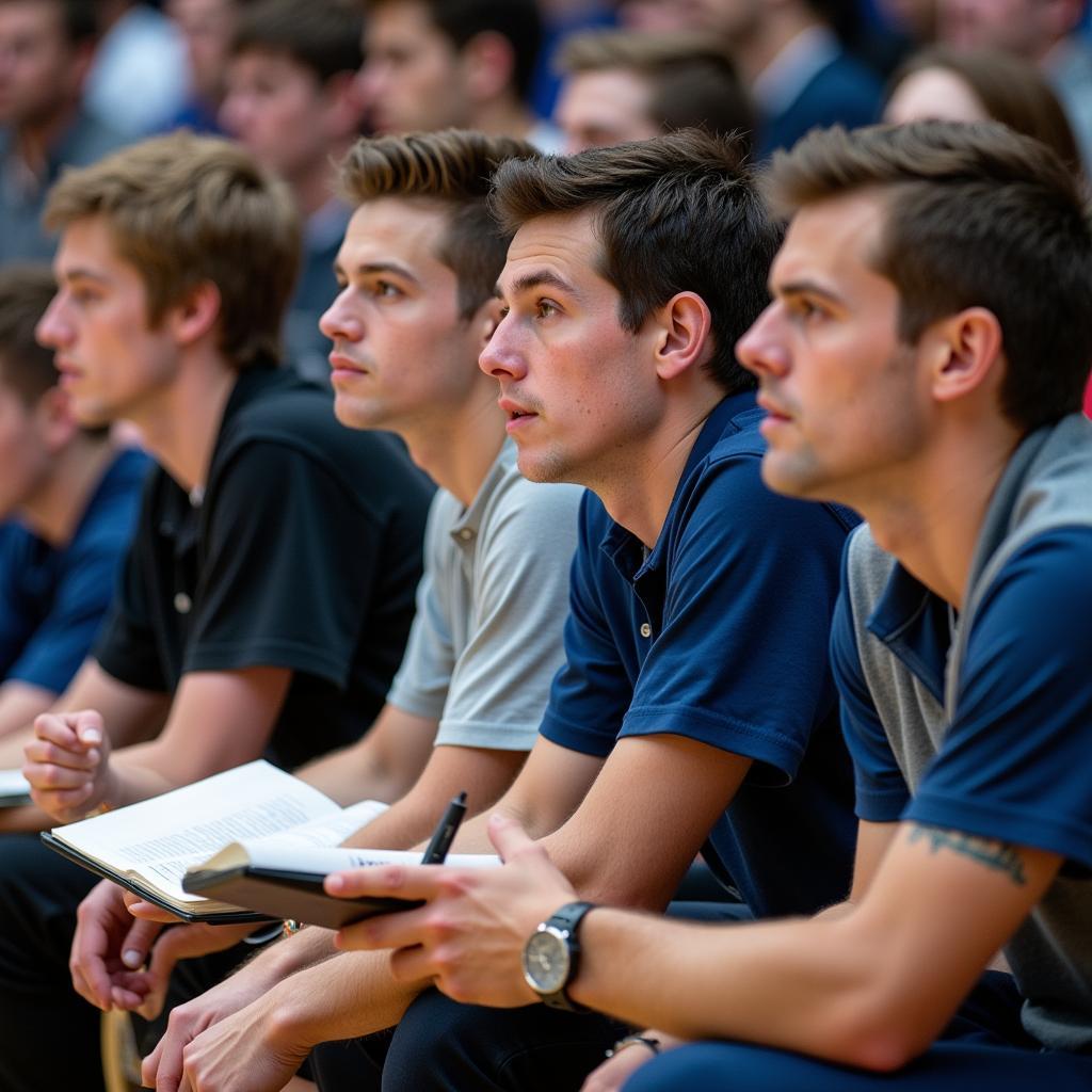 College scouts observing players during a blue chip tournament