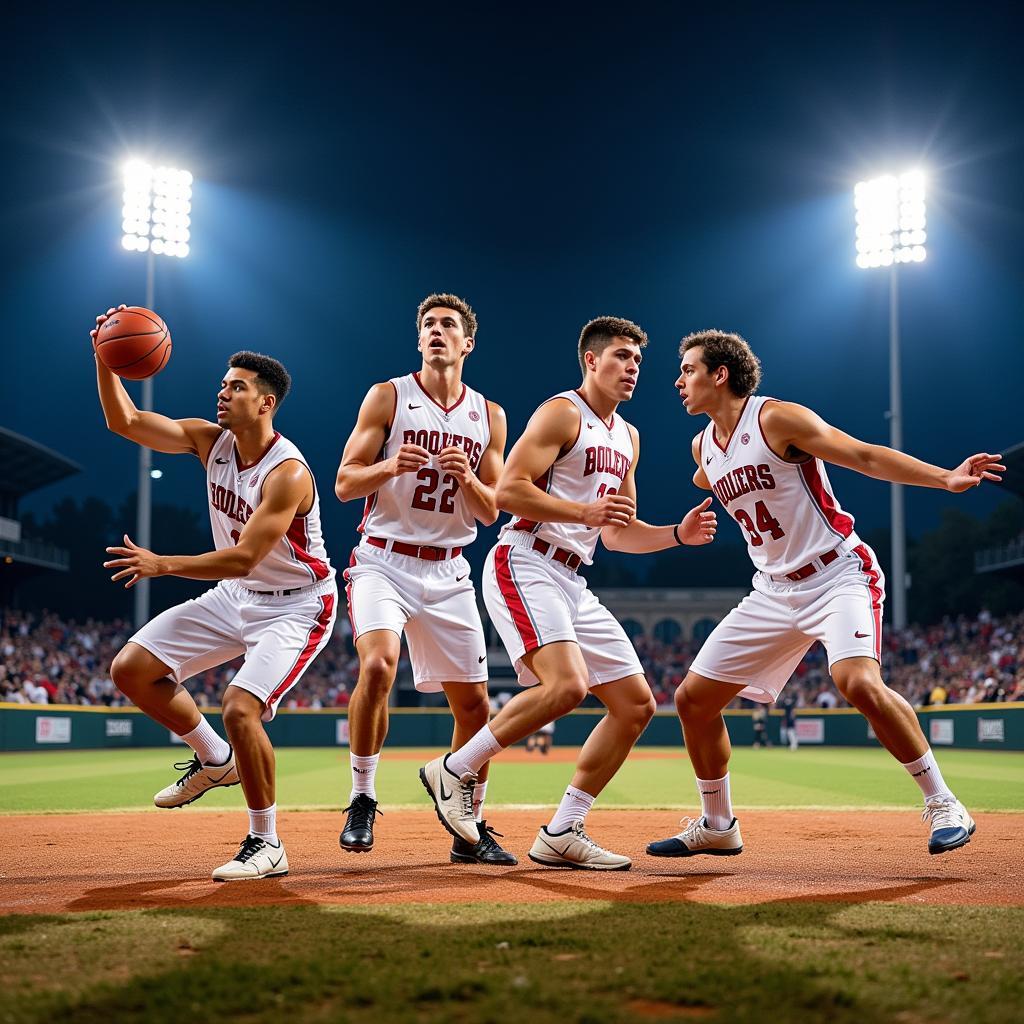 College Summer League Game Under the Lights