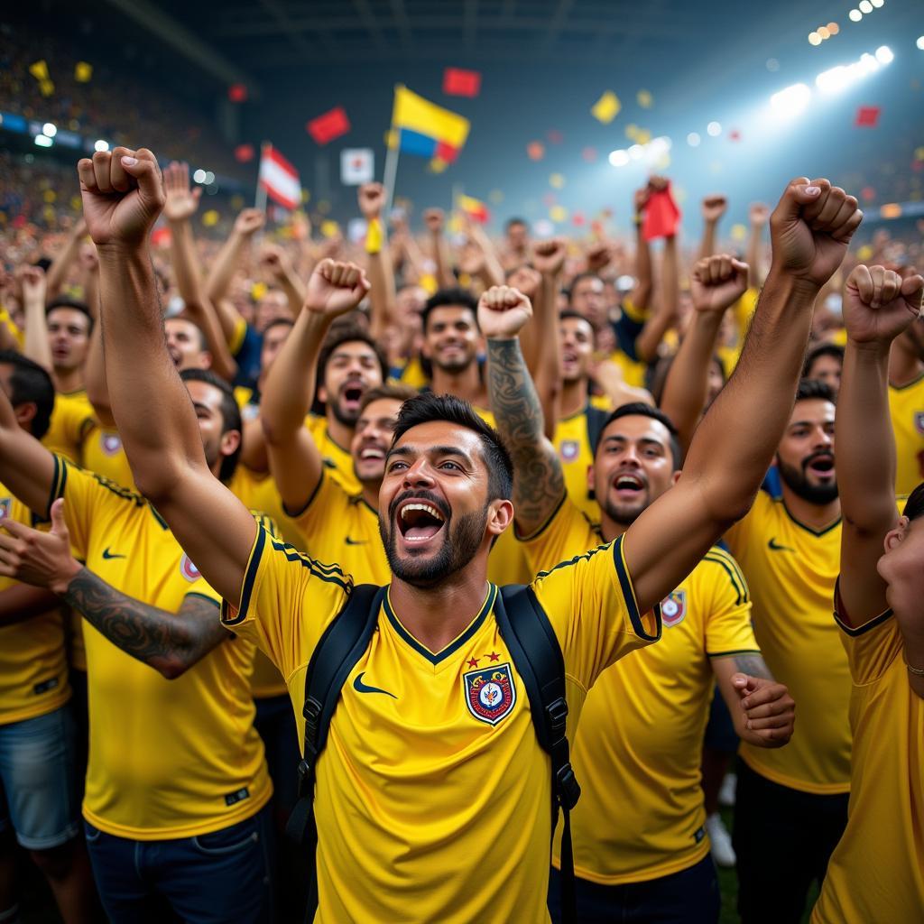 Colombian Fans Celebrating in the Jersey