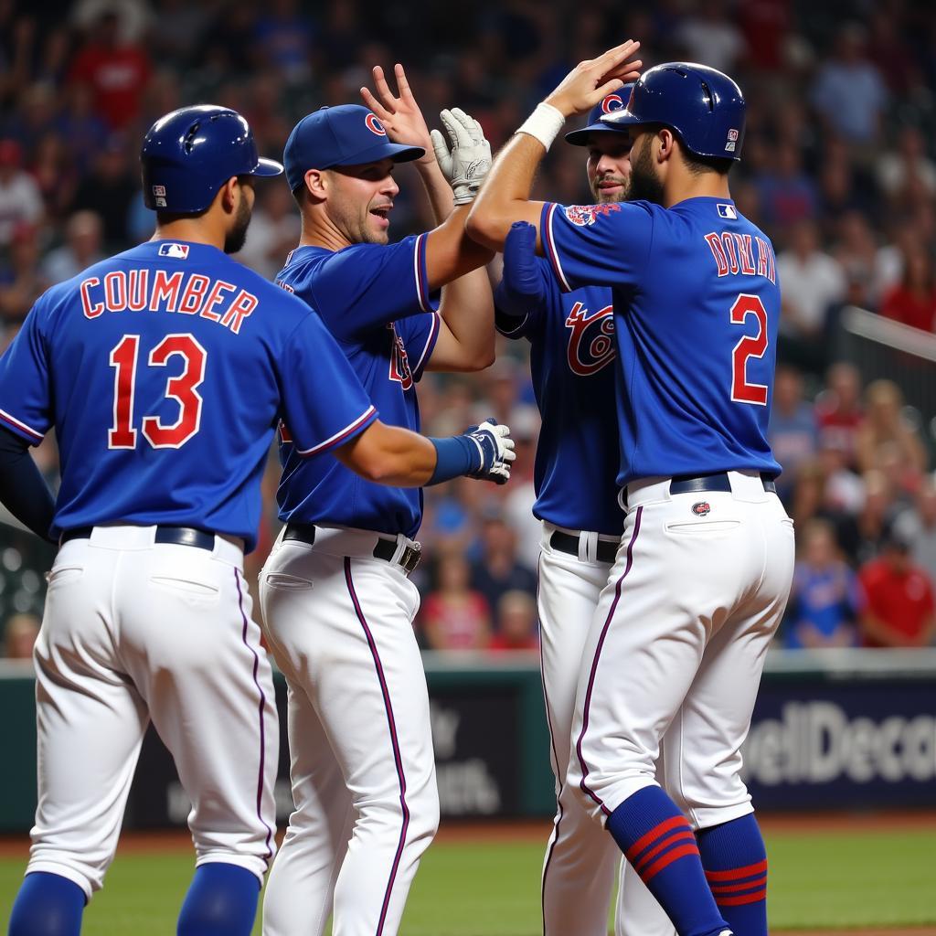 Columbus Clippers players celebrating a victory