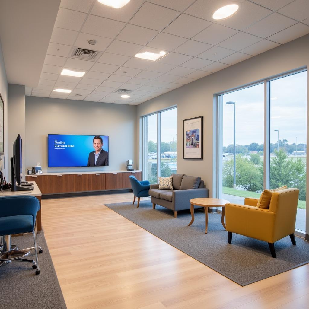 Spacious and modern interior of a Comerica Bank branch in Austin, TX