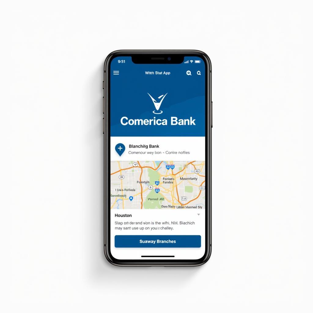 Using the Comerica Bank mobile app to locate a branch