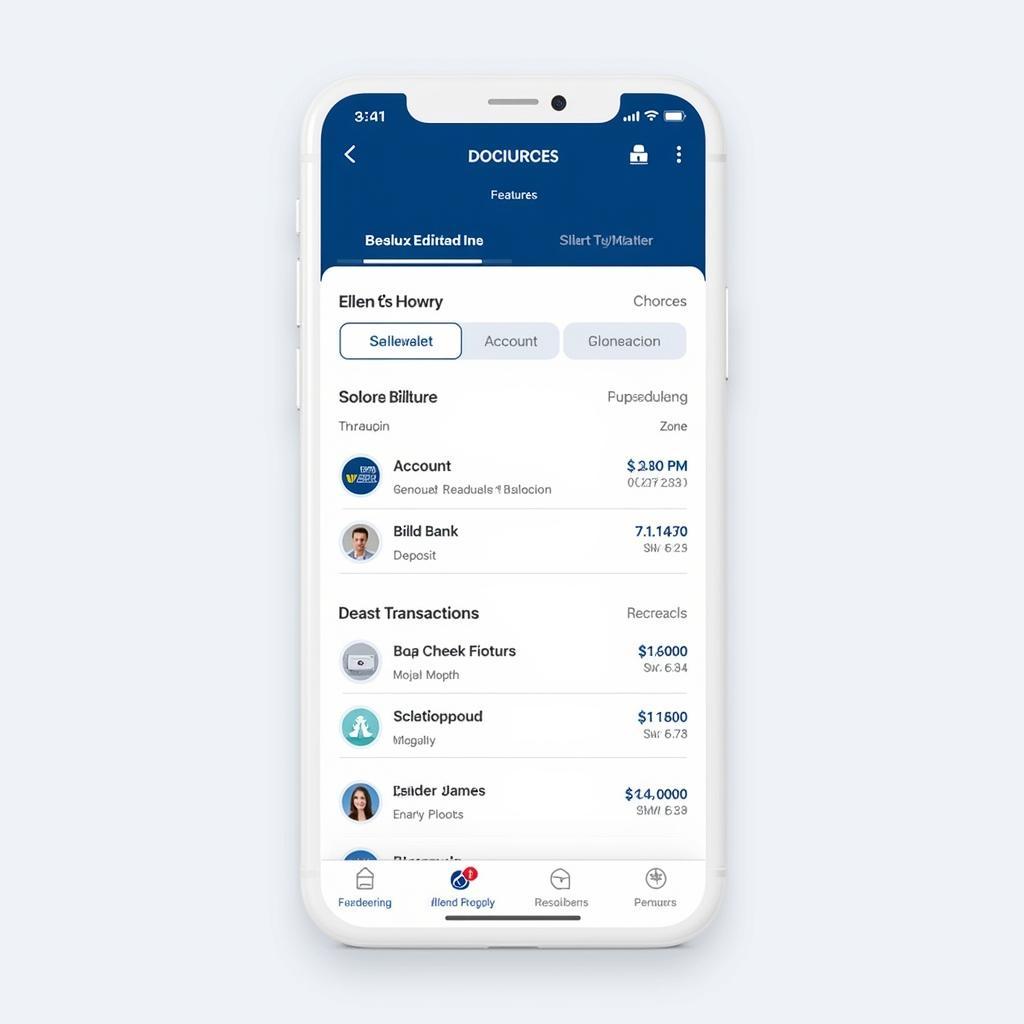 Close-up of Comerica Bank's mobile app interface