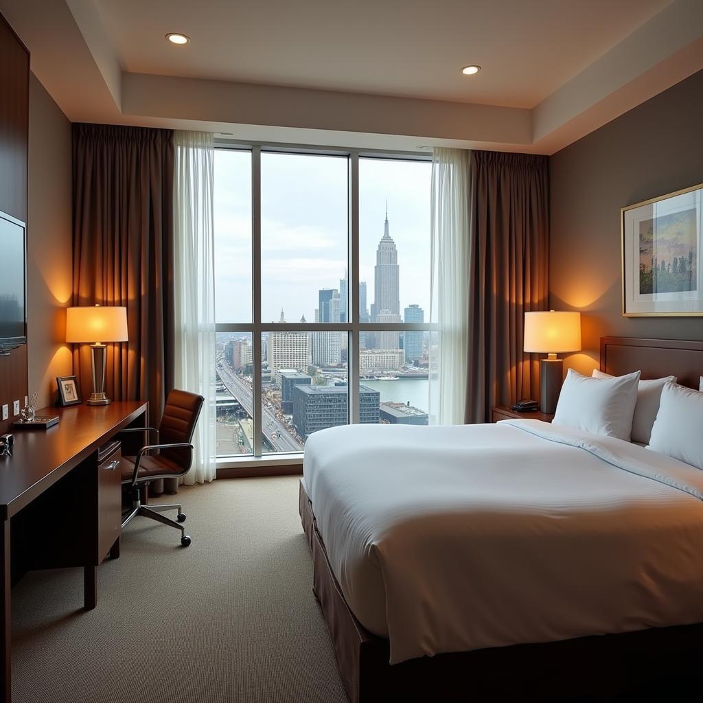 Comfortable Hotel Room with City View