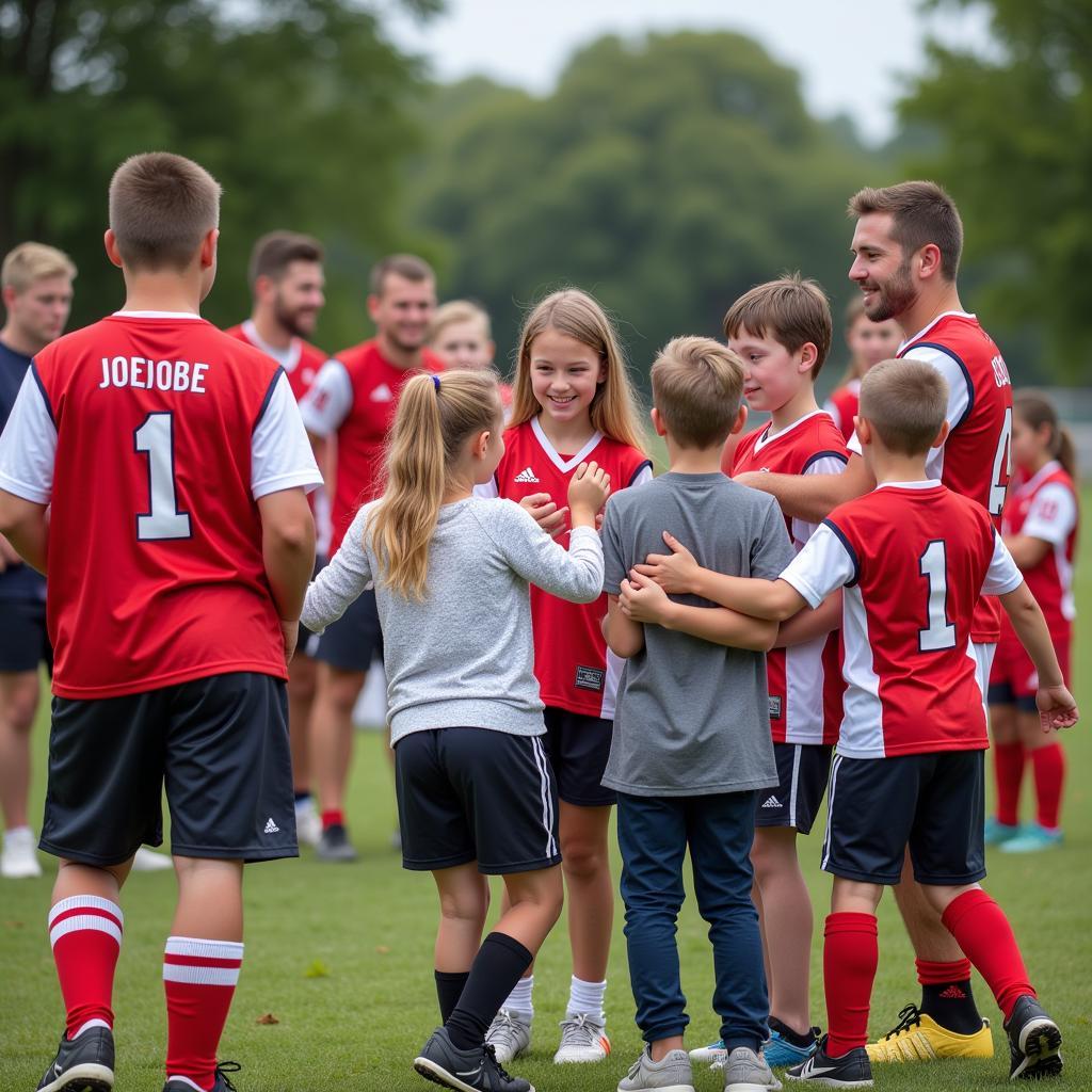 Youth Football Program Supported by a Local "J" Team