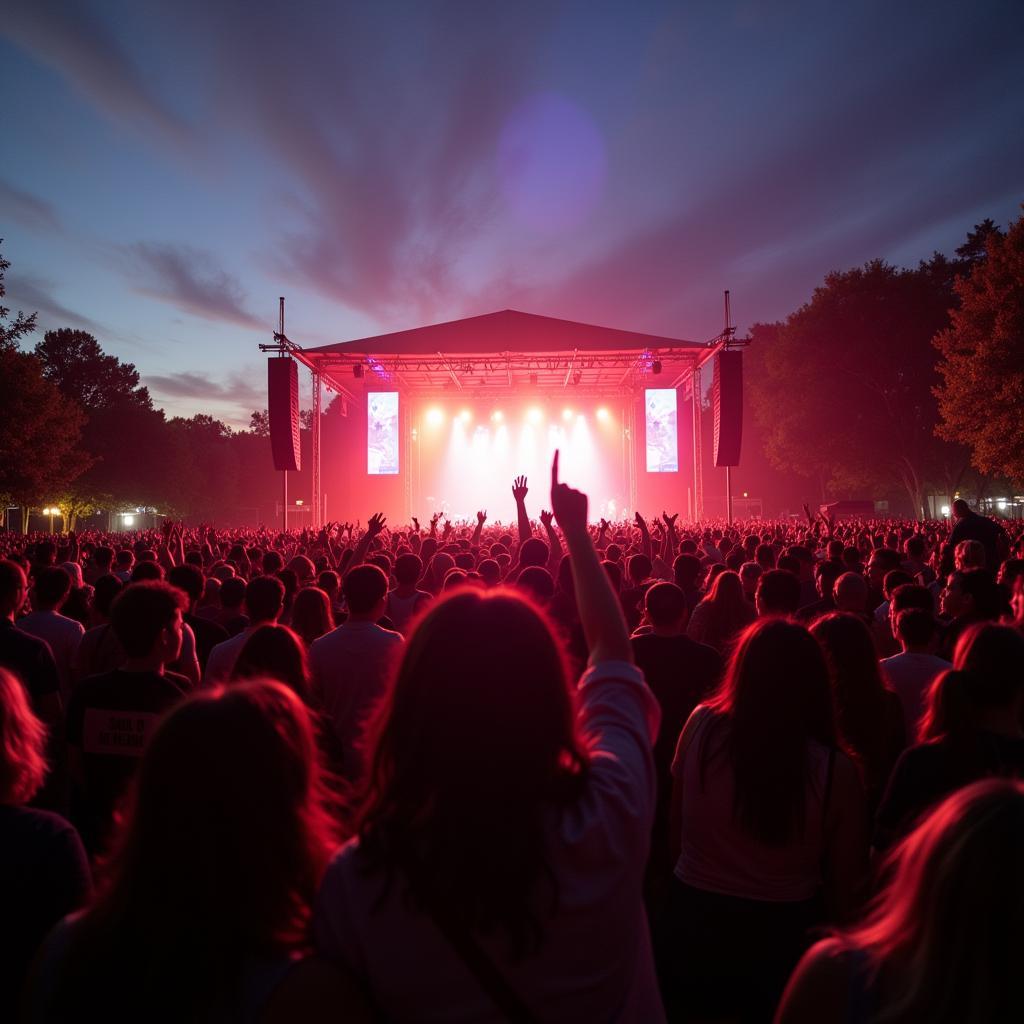 Concertgoers enjoying a concert at Tanner Park