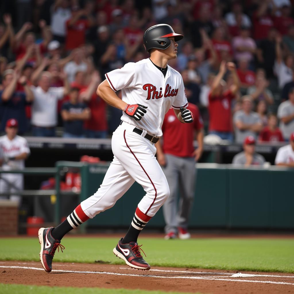 Corbin Carroll celebrating a home run