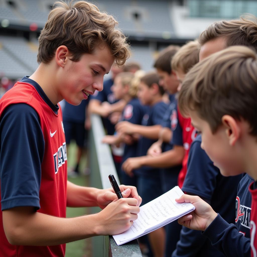 Corbin Carroll interacting with fans at a signing event