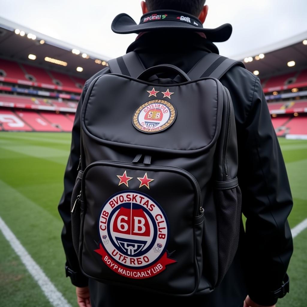 Besiktas fan with a cowboy hat backpack