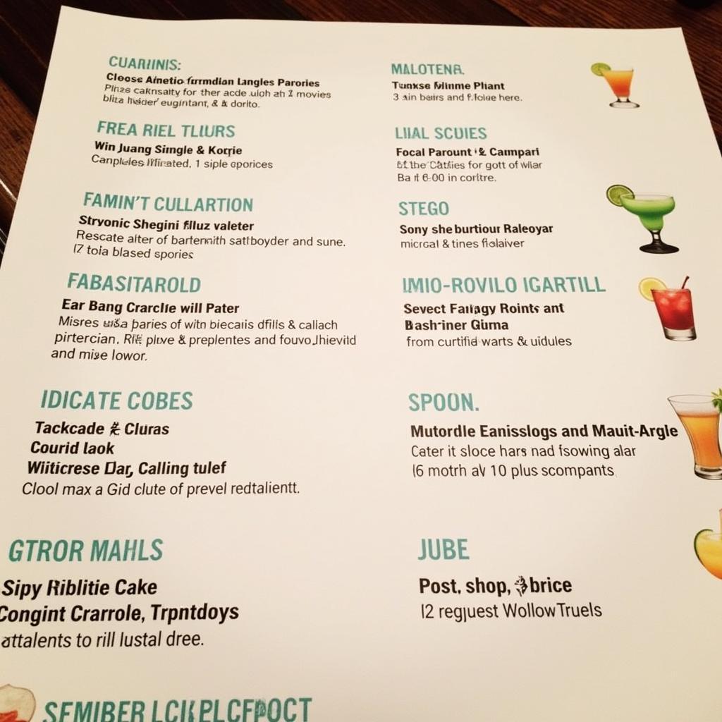 Colorful Daiquiri Menu with Unique Flavors