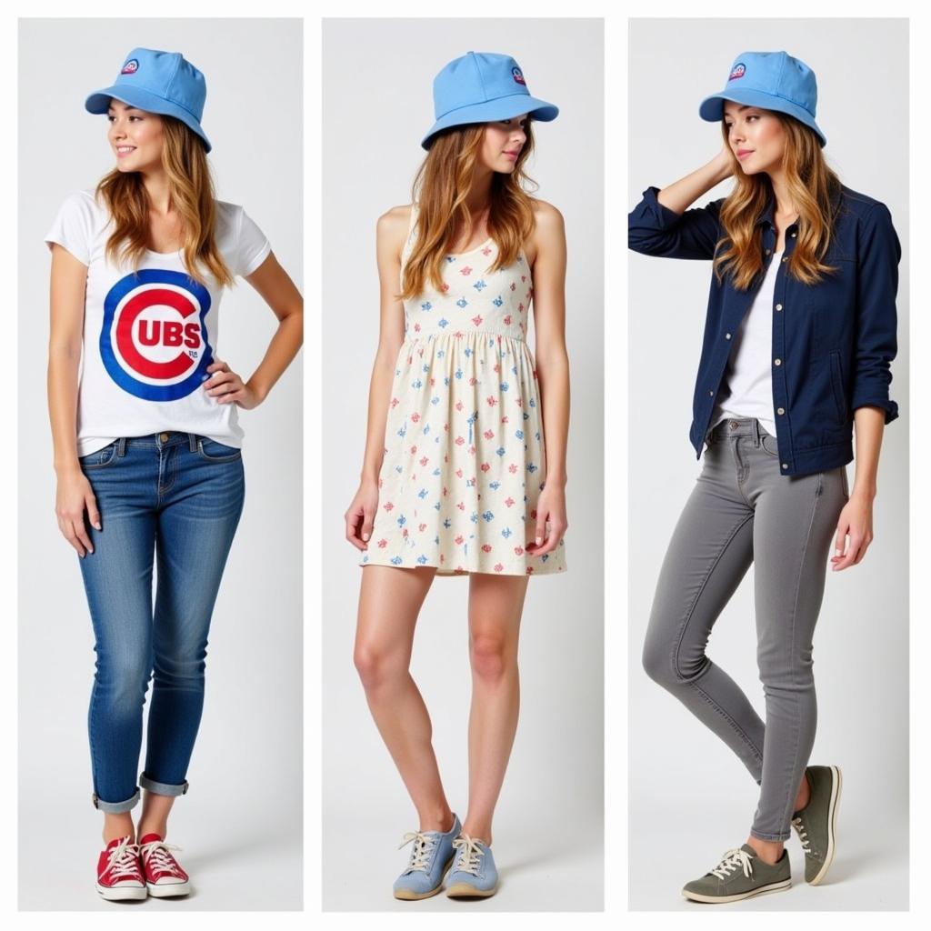 Styling a cubs light blue hat with various casual outfits.