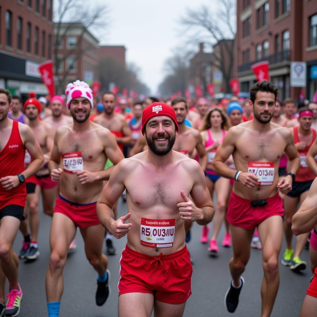 Cupid's Undie Run Boston: Runners in Underwear