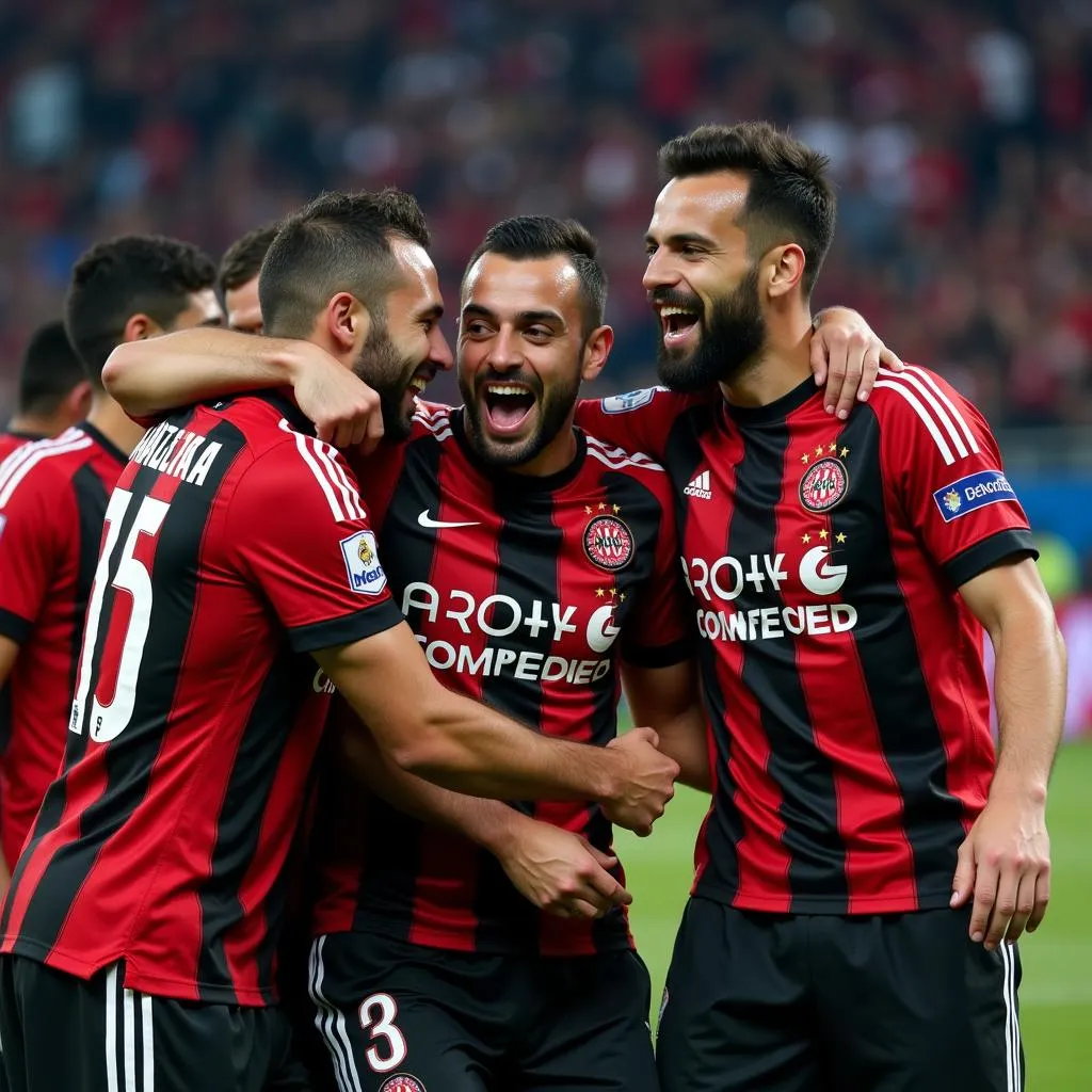 Current Besiktas Players Celebrating a Victory