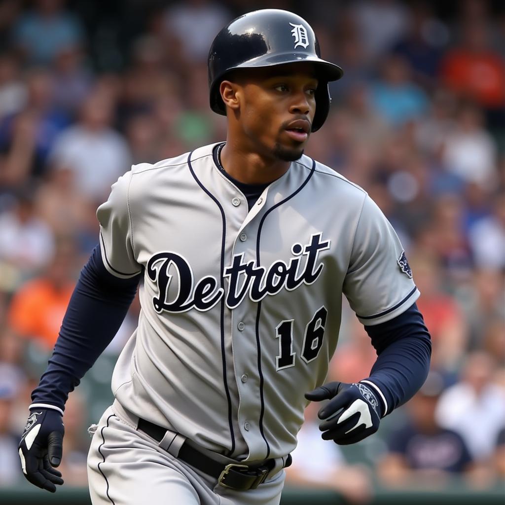 Curtis Granderson wearing the Detroit Tigers away jersey