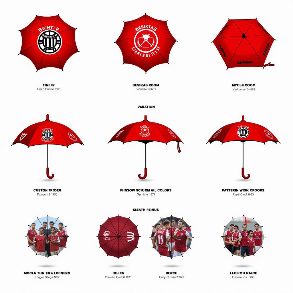 Variety of Besiktas-Themed Cocktail Umbrella Designs