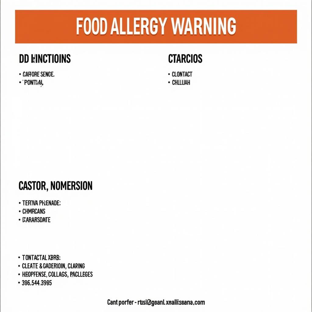 Customizable Food Allergy Sign Template