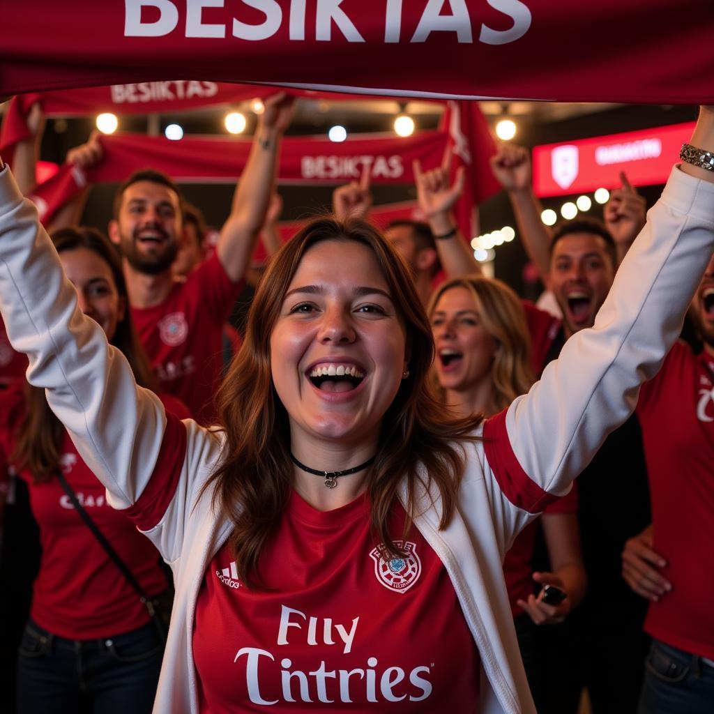 Cynthia Murray celebrating a Besiktas win with online friends