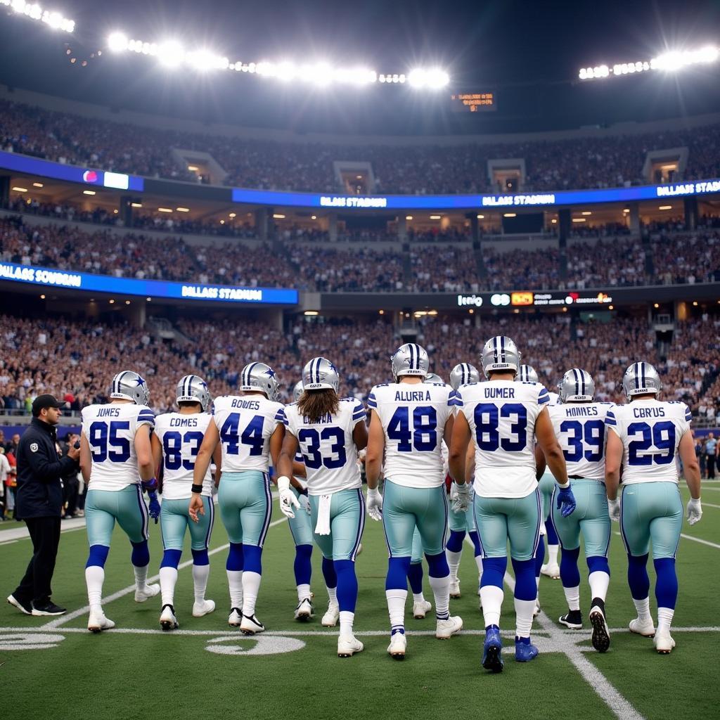 Dallas Cowboys playing at AT&T Stadium