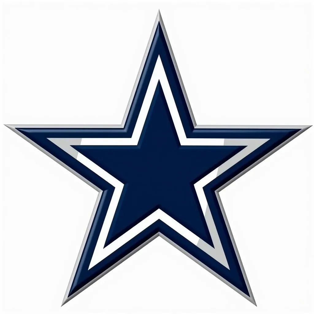 Dallas Cowboys Logo with blue outline