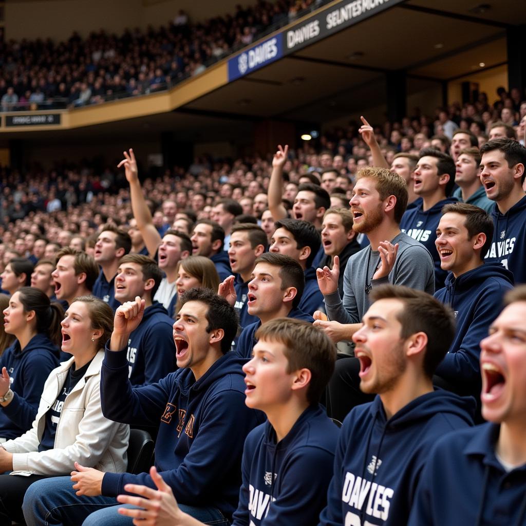 Davies basketball fans cheering from the stands