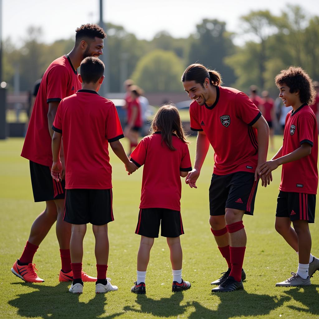 D.C. United Players at a Youth Soccer Clinic