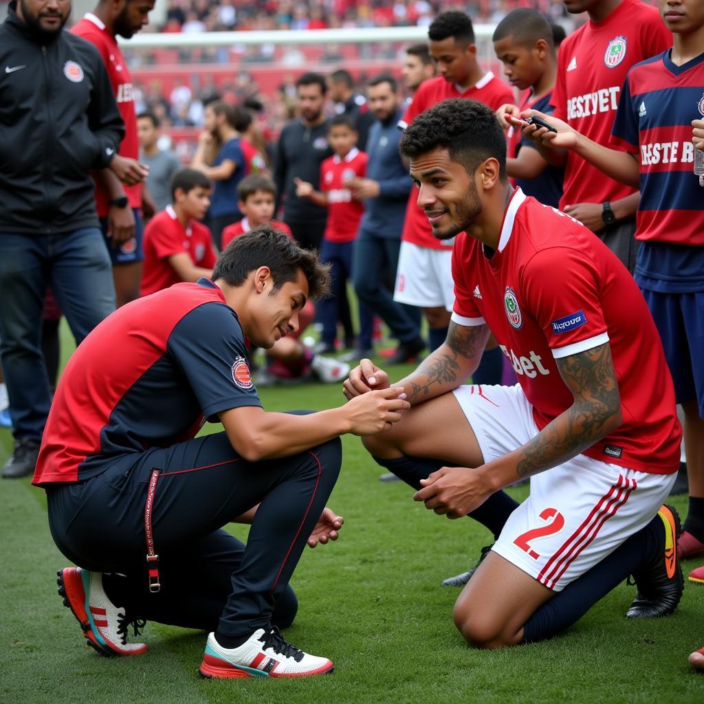 De la Cruz takes time to sign autographs for young fans