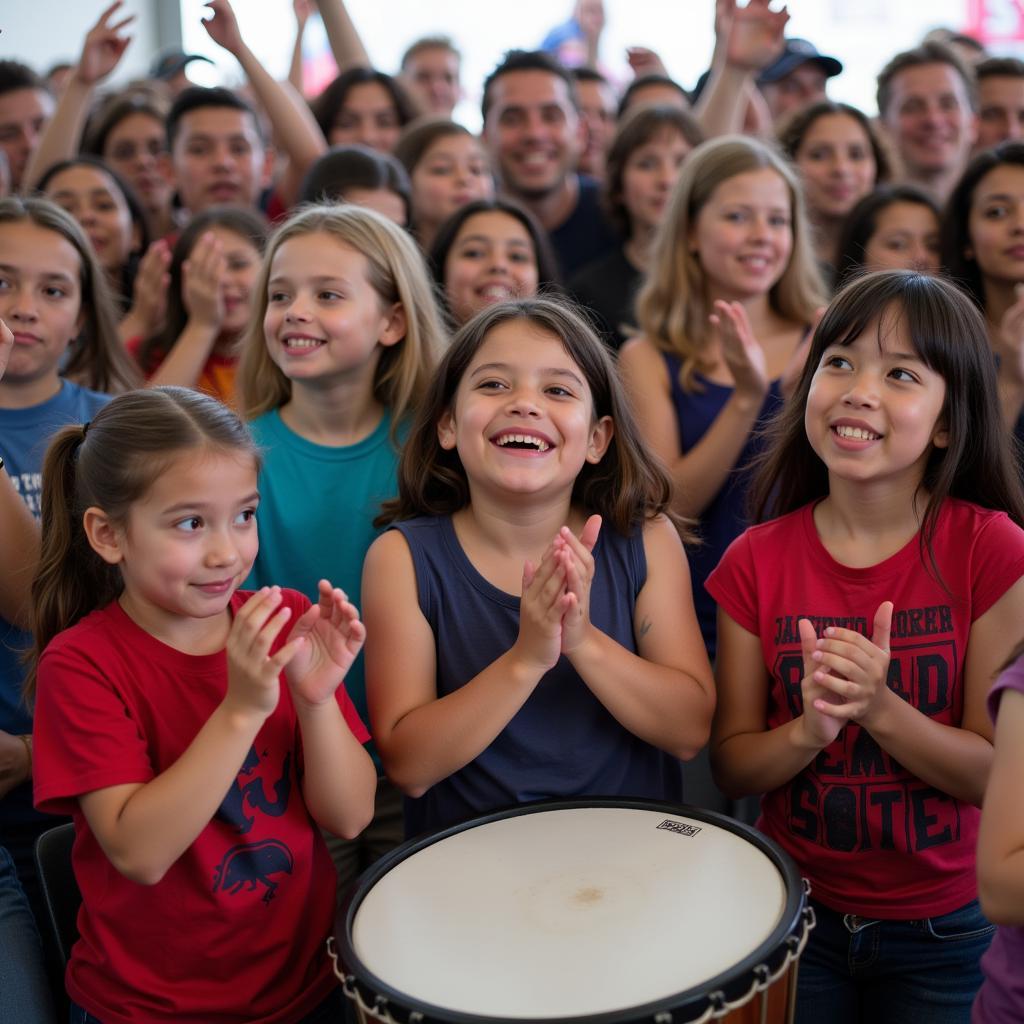 A diverse crowd enjoys the Delaware Drum Show