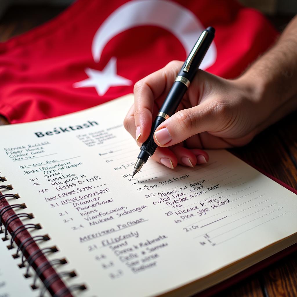 Writing Beşiktaş Notes with a Delta Fountain Pen